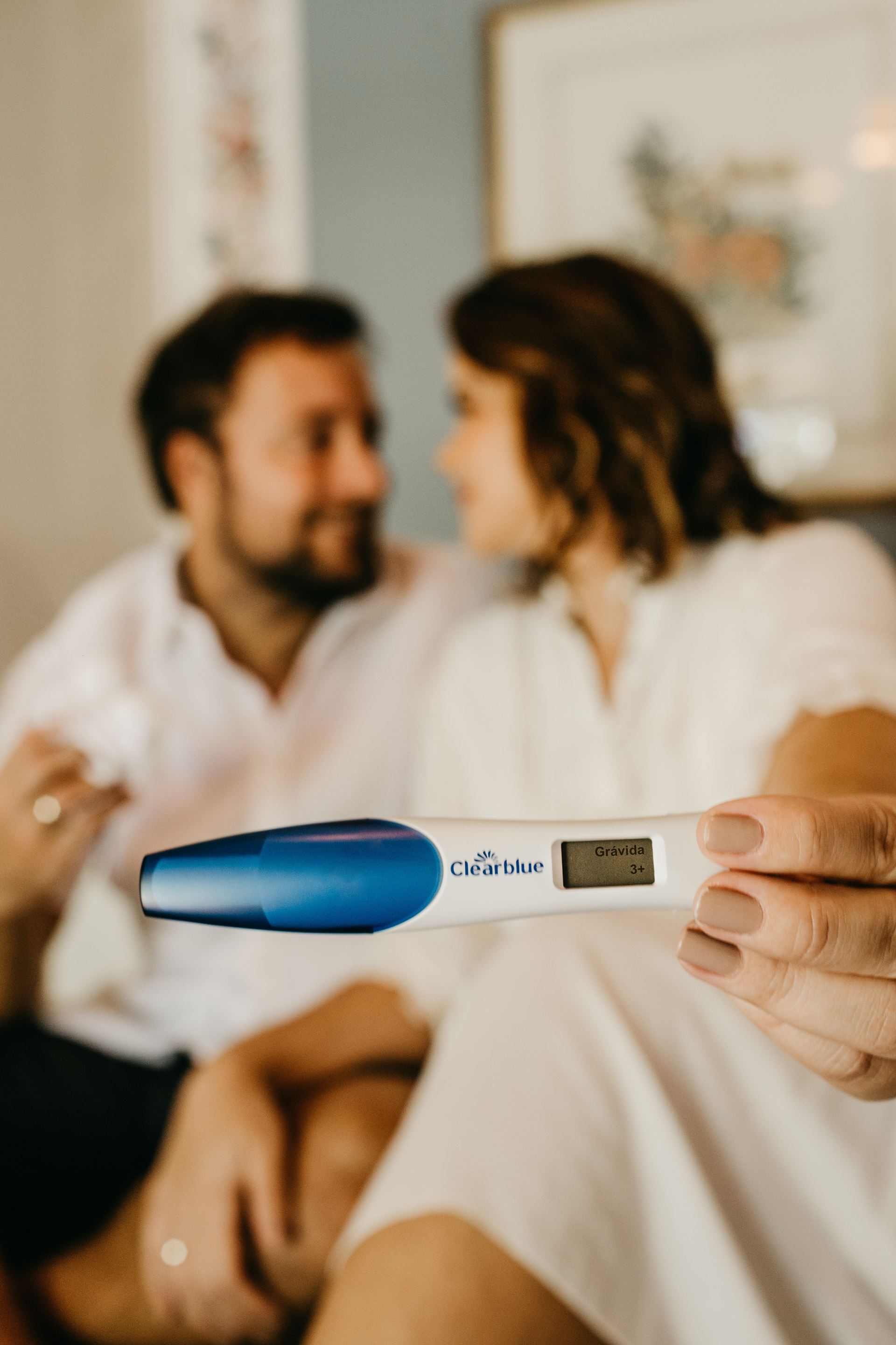 a couple waiting for a pregnancy test