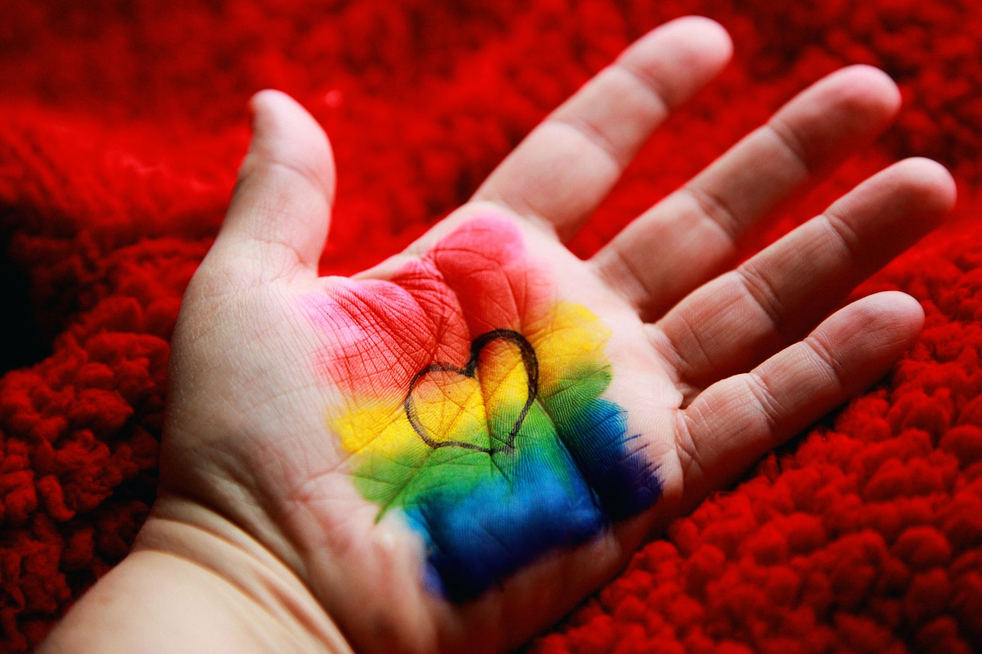 Rainbow hand
