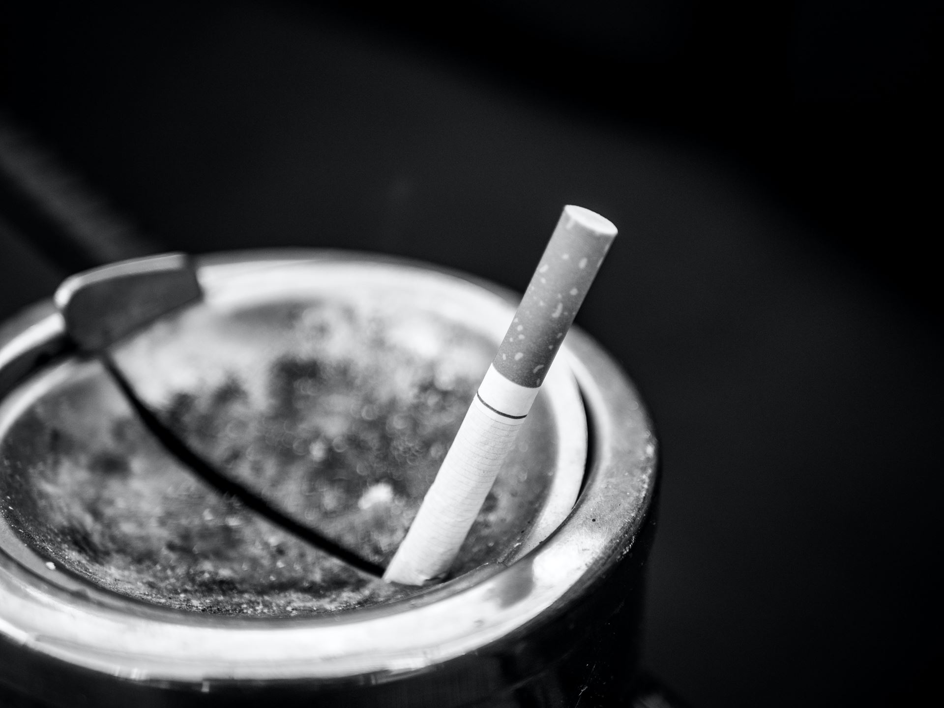 a cigarette in an ashtray